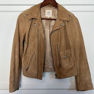 MiH Tan Suede Biker Jacket. Size Small. “Vintage” feel.